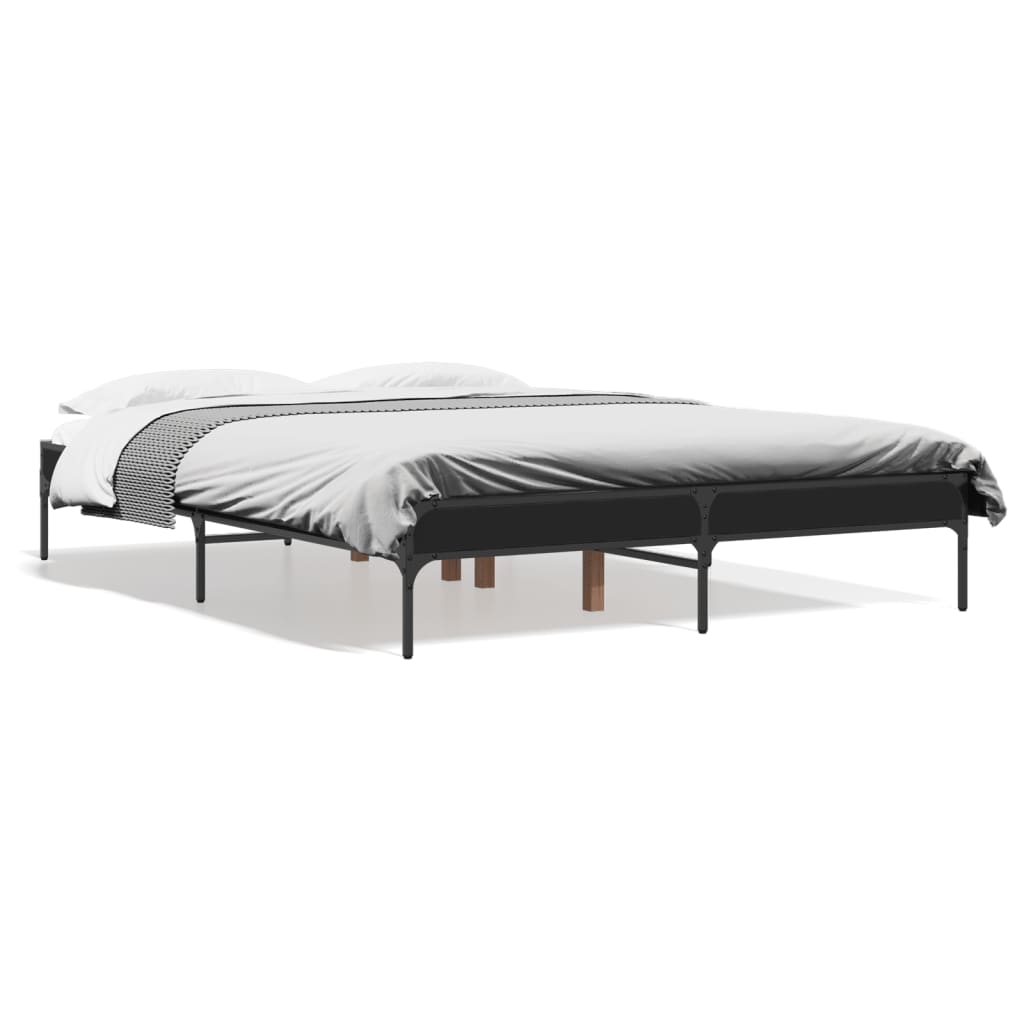Bed Frame without Mattress Black 135x190 cm Double